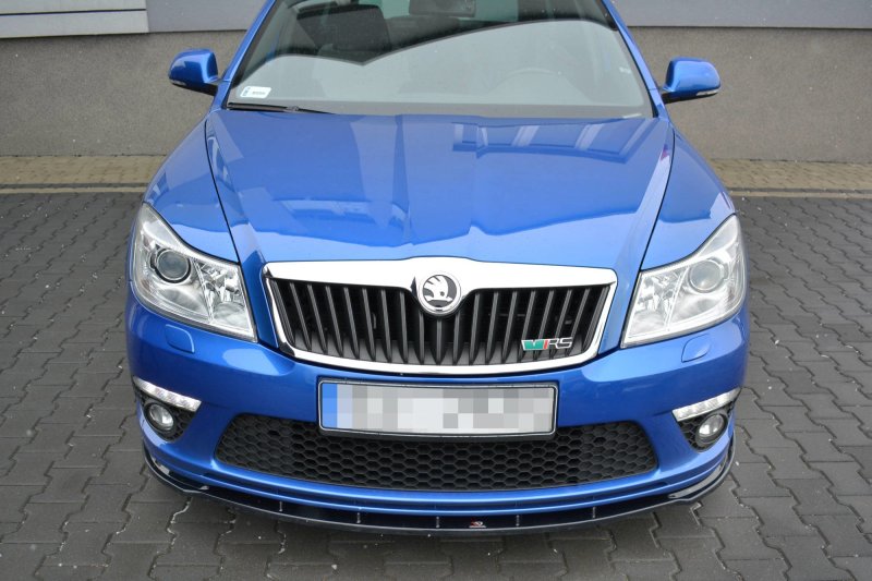 Maxton Front Ansatz V.1 für Skoda Octavia RS Mk2 FL schwarz Hochglanz SK-OC-2F-RS-FD1-G