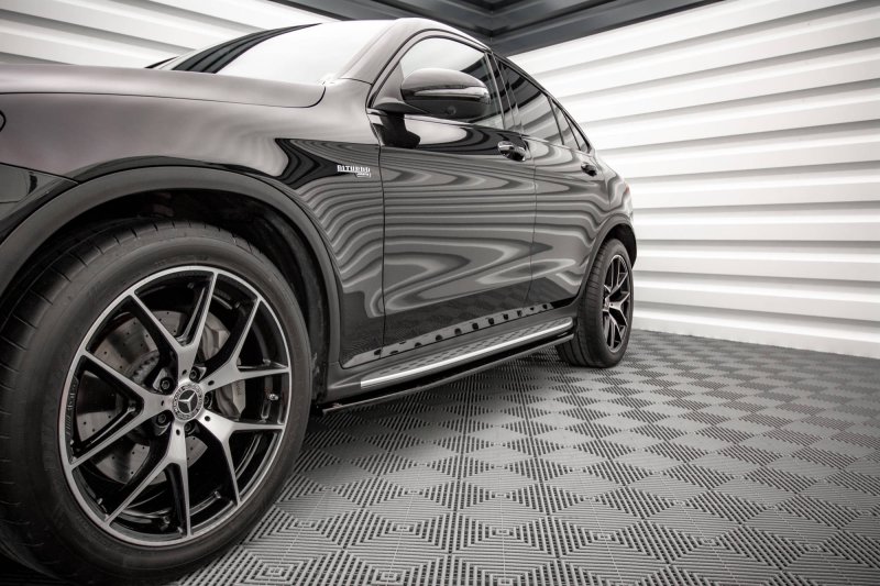 Maxton Seitenschweller Ansatz für Mercedes-Benz GLC Coupe AMG-Line C253 Facelift schwarz Hochglanz ME-GLC-C253F-AMGLINE-SD1-G