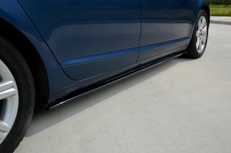 Maxton Seitenschweller Ansatz für AUDI A6 C6 S-LINE (vor Facelift/FACELIFT) schwarz Hochglanz AU-A6-C6-SLINE-SD1-G