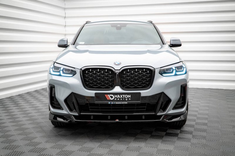 Maxton Front Ansatz V.2 für BMW X4 M-Paket G02 Facelift schwarz Hochglanz BM-X4-02F-MPACK-FD2-G