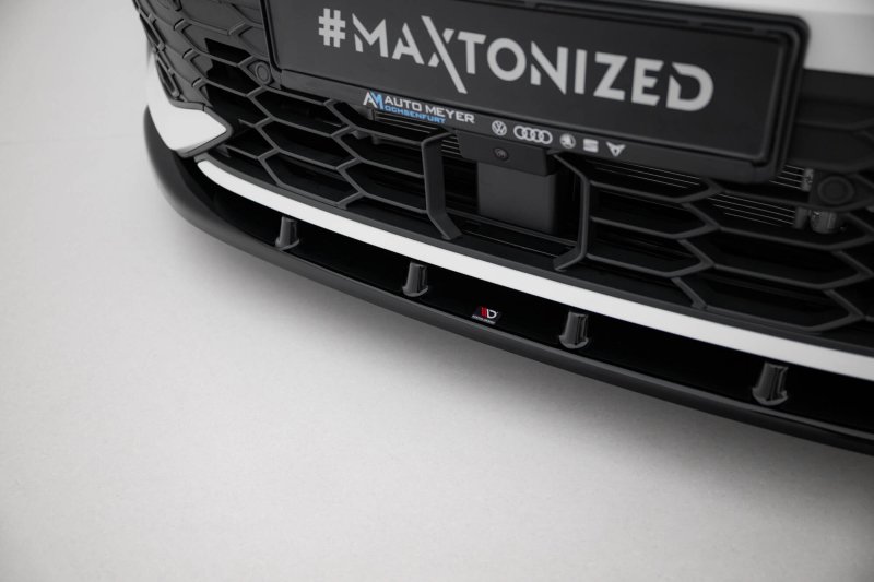 Maxton Front Ansatz V.1 VW Golf GTI / GTE / R-Line Mk8 Facelift schwarz Hochglanz VW-GO-8F-GTI-FD1-G