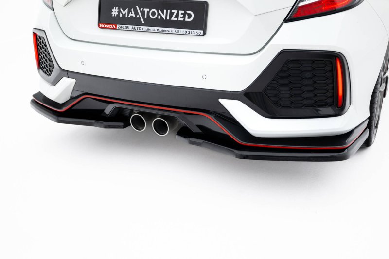 Maxton Mittlerer Cup Diffusor Heck Ansatz Honda Civic Sport Mk 10 schwarz Hochglanz HO-CI-10-SPORT-RSD2-G