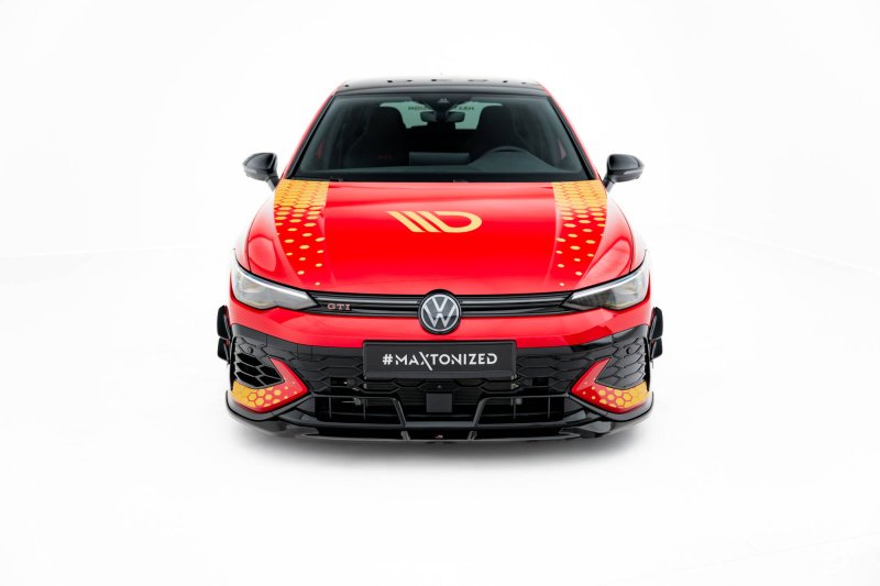 Maxton Front Ansatz V.1 VW Golf GTI Clubsport Mk8 Facelift schwarz Hochglanz VW-GO-8F-GTI-CS-FD1-G