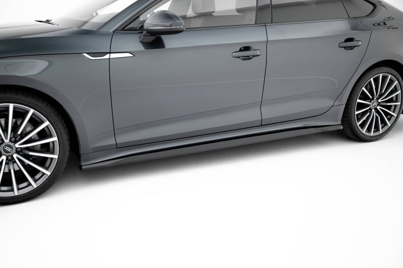 Maxton Seitenschweller Ansatz Audi A5 Sportback F5 Facelift schwarz Hochglanz AU-A5-2F-SB-SD1-G