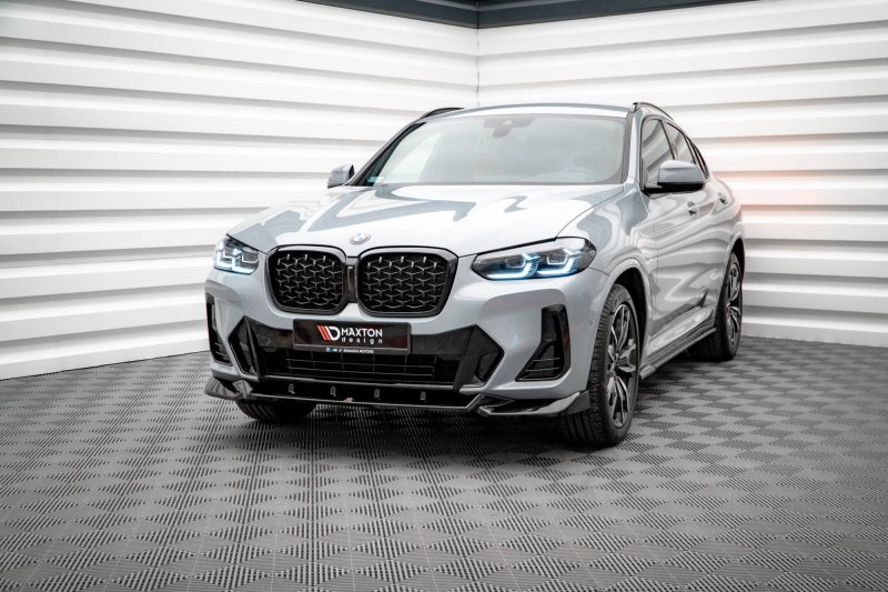 Maxton Front Ansatz V.2 für BMW X4 M-Paket G02 Facelift schwarz Hochglanz BM-X4-02F-MPACK-FD2-G
