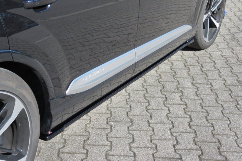 Maxton Seitenschweller Ansatz für Audi SQ7 / Q7 S-Line Mk.2 schwarz Hochglanz AU-SQ7-2-SD1-G