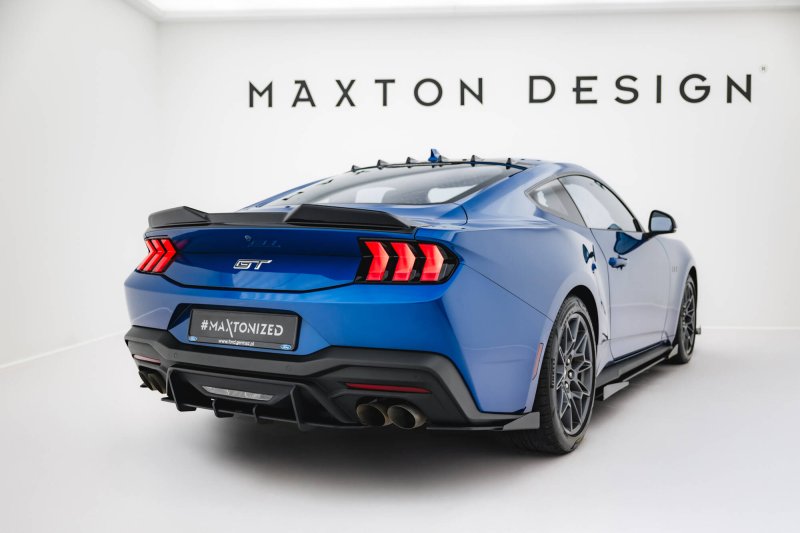 Maxton Street Pro Heck Ansatz Flaps Diffusor + Flaps Ford Mustang GT Mk7 schwarz Hochglanz FOMU7GTCNC-RSD1BRB+RSF1-G