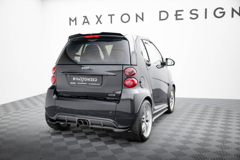 Maxton Mittlerer Cup Diffusor Heck Ansatz Brabus Smart Fortwo C451 Facelift schwarz Hochglanz BR-SM-FT-451-RSD1G+RD1-G