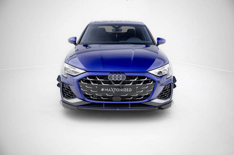 Maxton Front Ansatz V.1 Audi A3 S-Line Limousine / S3 Limousine 8Y Facelift schwarz Hochglanz AU-S3-8YF-S-FD2-G