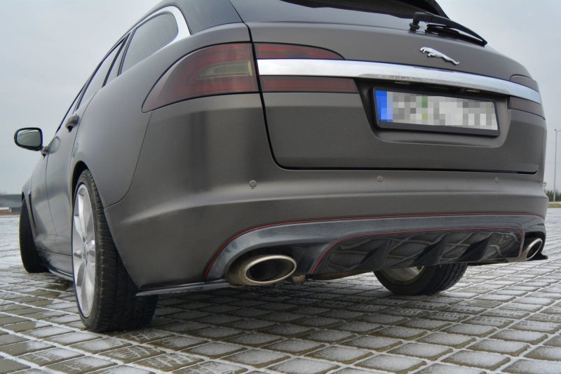 Maxton Heck Ansatz Flaps Diffusor für JAGUAR XF (X250) MK1 SPORTBRAKE S-PACK schwarz Hochglanz JA-XFS-1F-SB-RSD1-G