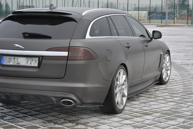 Maxton Seitenschweller Ansatz für JAGUAR XF (X250) MK1 SPORTBRAKE S-PACK schwarz Hochglanz JA-XFS-1F-SB-SD1-G