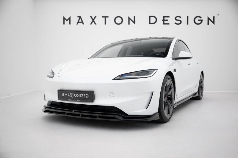 Maxton Front Ansatz V.1 Tesla Model 3 Performance Mk1 Facelift schwarz Hochglanz TE-MODEL3-1F-PFC-FD1G+FD1R-G