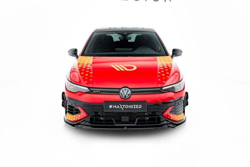 Maxton Front Ansatz V.4 VW Golf GTI Clubsport Mk8 Facelift schwarz Hochglanz VW-GO-8F-GTI-CS-FD4-G