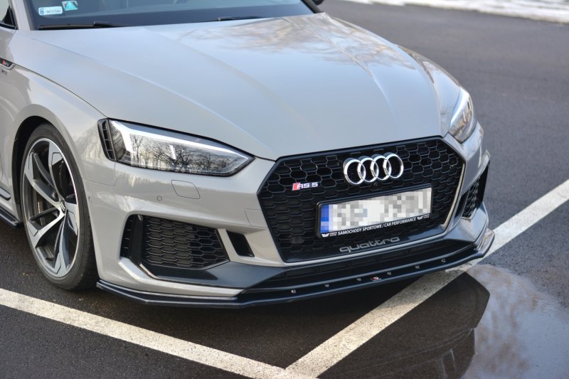 Maxton Front Ansatz V.1 für Audi RS5 F5 Coupe / Sportback schwarz Hochglanz AU-RS5-2-FD1-G