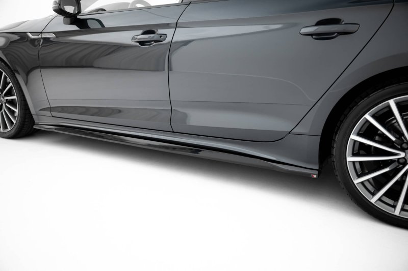 Maxton Seitenschweller Ansatz Audi A5 Sportback F5 Facelift schwarz Hochglanz AU-A5-2F-SB-SD1-G