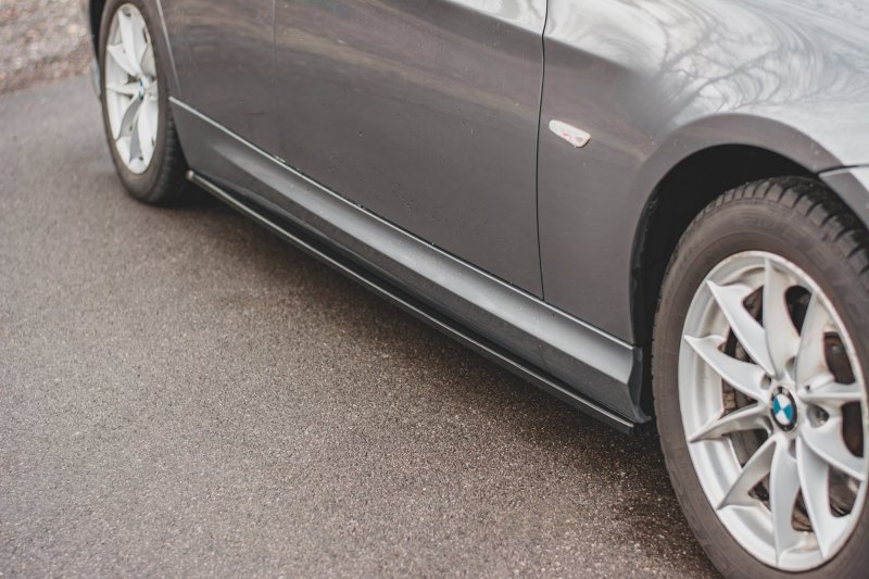 Maxton Seitenschweller Ansatz für BMW 3er E90/E91 Facelift schwarz Hochglanz BM-3-91-SD1-G