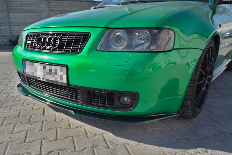 Maxton Front Ansatz für AUDI S3 8L schwarz Hochglanz AU-S3-8L-FD1-G