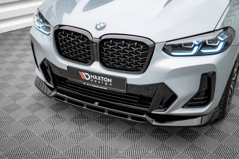 Maxton Front Ansatz V.1 für BMW X4 M-Paket G02 Facelift schwarz Hochglanz BM-X4-02F-MPACK-FD1G+FD1R-G