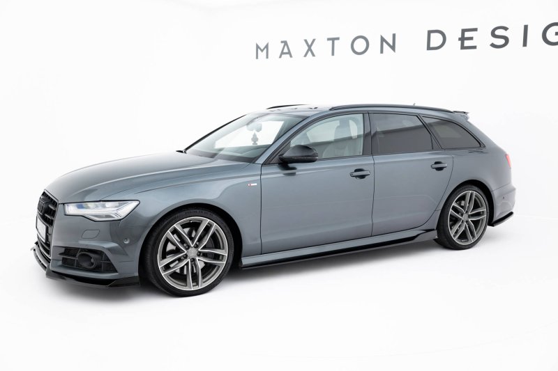 Maxton Seitenschweller Ansatz V.2 Audi A6 / A6 C7 S-line/ S6 C7 Facelift schwarz Hochglanz AU-A6-C7F-SLINE-SD2-G
