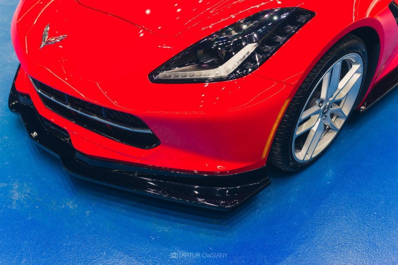 Maxton Front Ansatz für CHEVROLET CORVETTE C7  schwarz Hochglanz CH-CO-C7-FD1G+FD1R-G