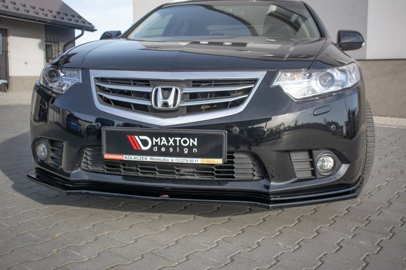 Maxton Front Ansatz für Honda Accord VIII (CU Series) Facelift schwarz Hochglanz HO-AC-8F-FD1-G