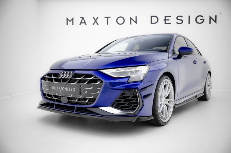 Maxton Front Ansatz V.1 Audi A3 S-Line Limousine / S3 Limousine 8Y Facelift schwarz Hochglanz AU-S3-8YF-S-FD2-G