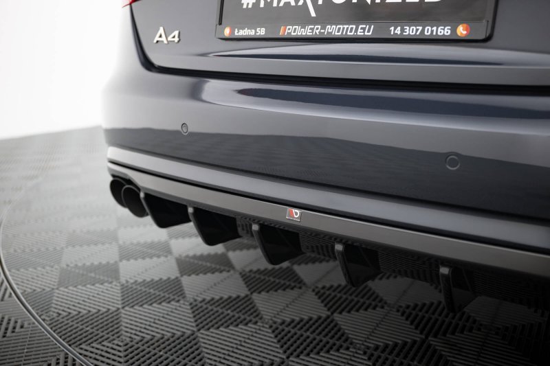 Maxton Diffusor Heck Ansatz Audi A4 B8 Facelift (Einseitige Doppelauspuffversion) AU-A4-B8F-RS1GOO_