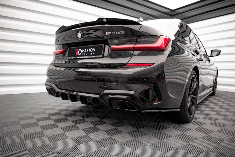 Maxton Heck Ansatz Flaps Diffusor V.3 für BMW M340i / M-Paket G20 / G21 schwarz Hochglanz BM-3-20-MPACK-RSD3-G