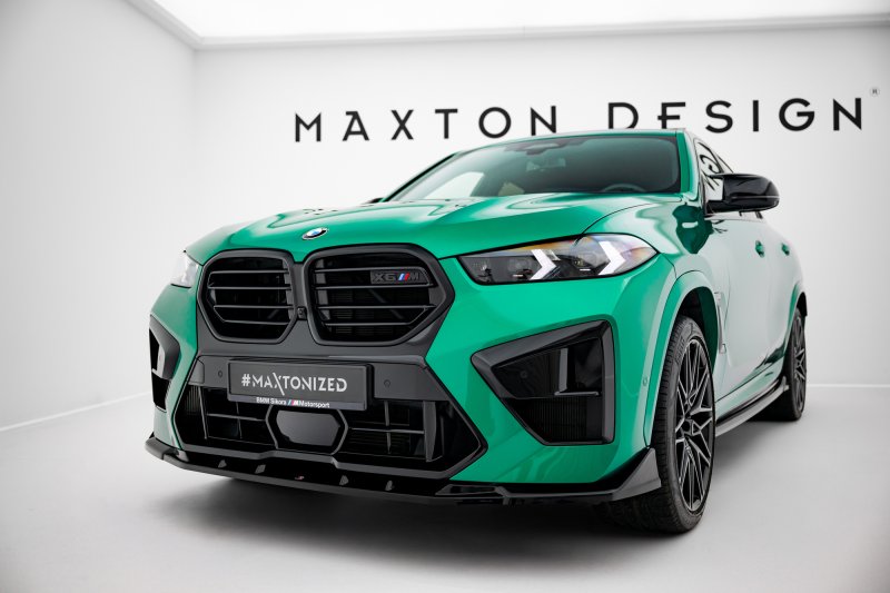 Maxton Front Ansatz V.2 BMW X6 M F96 Facelift schwarz Hochglanz BM-X6-F96F-M-FD2-G