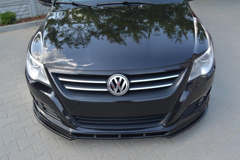 Maxton Front Ansatz V.1 für VW PASSAT CC vor Facelift, STANDARD STOßSTANGE schwarz Hochglanz VW-PA-CC-FD1-G
