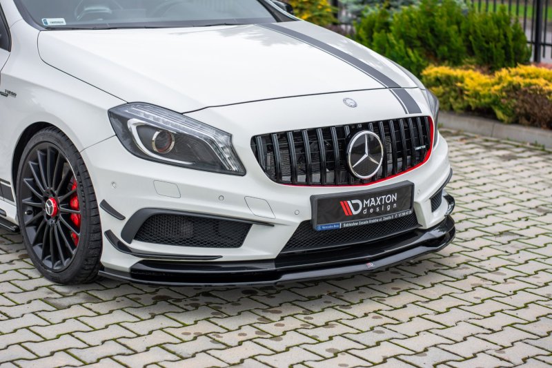 Maxton Front Ansatz für Mercedes A45 AMG W176 schwarz Hochglanz ME-A-176-AMG-FD1-G