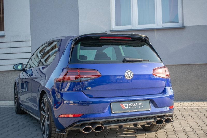 Maxton Spoiler CAP V.2 für Volkswagen Golf 7 / 7 Facelift R / R-Line / GTI  schwarz Hochglanz VW-GO-7F-R-CAP2-G