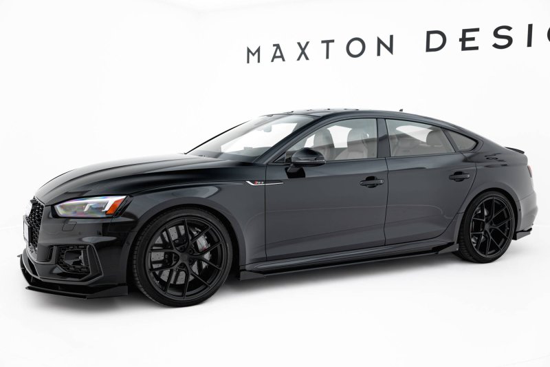 Maxton Street Pro Seitenschweller Ansatz + Flaps Audi RS5 Sportback F5 schwarz Hochglanz AURS52SBCNC-SD1BRB+SF1-G