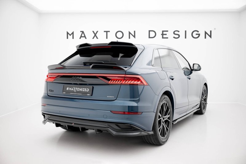 Maxton Mittlerer Cup Diffusor Heck Ansatz Audi Q8 Mk1 schwarz Hochglanz AU-Q8-1-RD1G+RD2-G