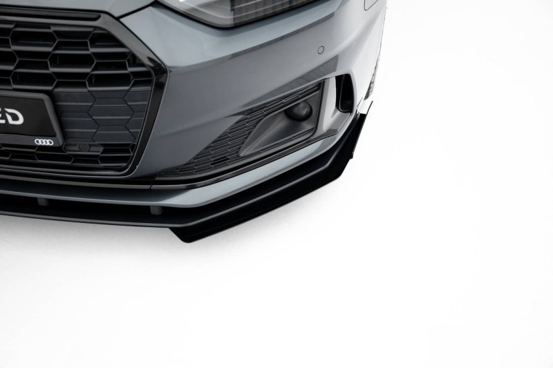 Maxton Street Pro Front Ansatz + Flaps Audi A5 F5 Facelift schwarz Hochglanz AUA52FSBCNC-FD1BRB+FSF1-G