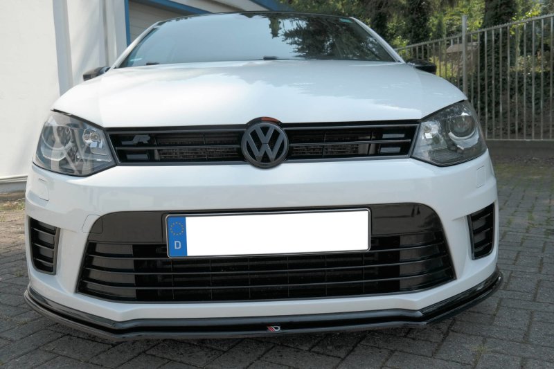Maxton Front Ansatz für VOLKSWAGEN Polo 6R R WRC schwarz Hochglanz VW-PO-5-WRC-FD1-G