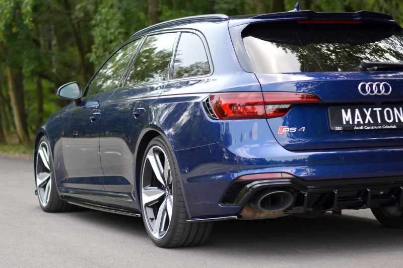 Maxton Heck Ansatz Flaps Diffusor für Audi RS4 B9 Avant schwarz Hochglanz AU-RS4-B9-AV-RSD1-G