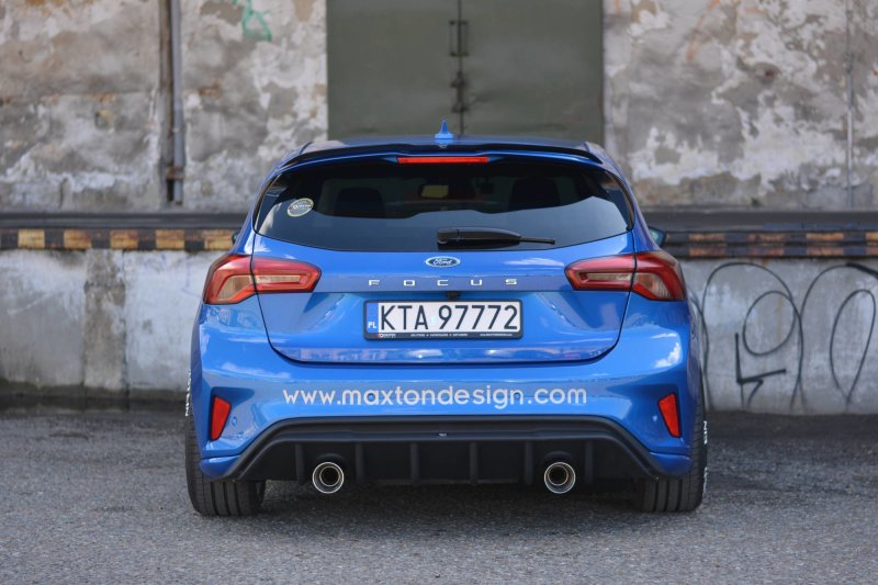 Maxton Diffusor Heck Ansatz für Ford Focus ST-Line Mk4 schwarz Hochglanz FO-FO-4-STLINE-RS1-G