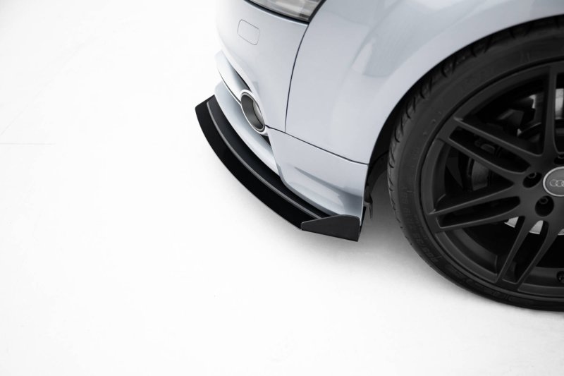 Maxton Street Pro Front Ansatz + Flaps Audi TT S / TT S-Line 8J Facelift schwarz Hochglanz AUTT2SLINECNC-FD1BRB+FSF1-G