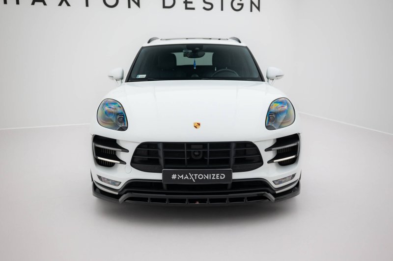 Maxton Front Ansatz Porsche Macan Turbo Mk1 schwarz Hochglanz PO-MA-1-TURBO-FD1G+FD1R-G