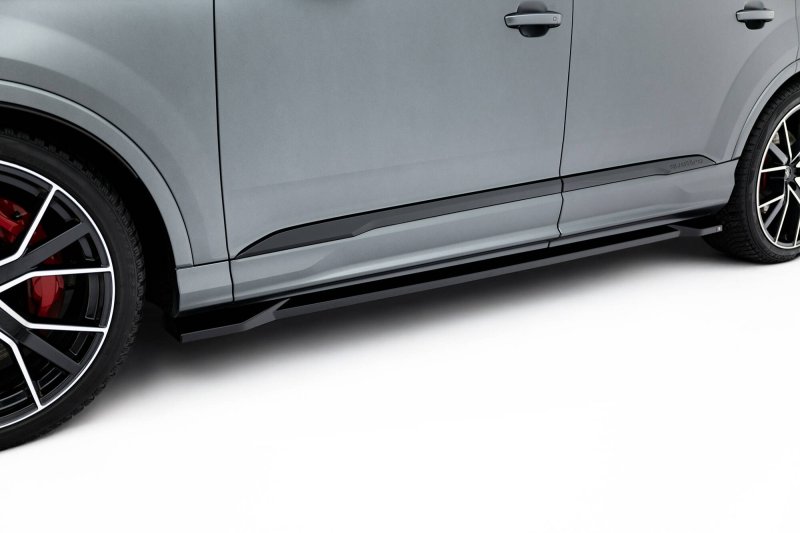 Maxton Seitenschweller Ansatz Audi Q7 S-Line Mk2 Facelift 2 schwarz Hochglanz AU-Q7-2F2-SLINE-SD1-G