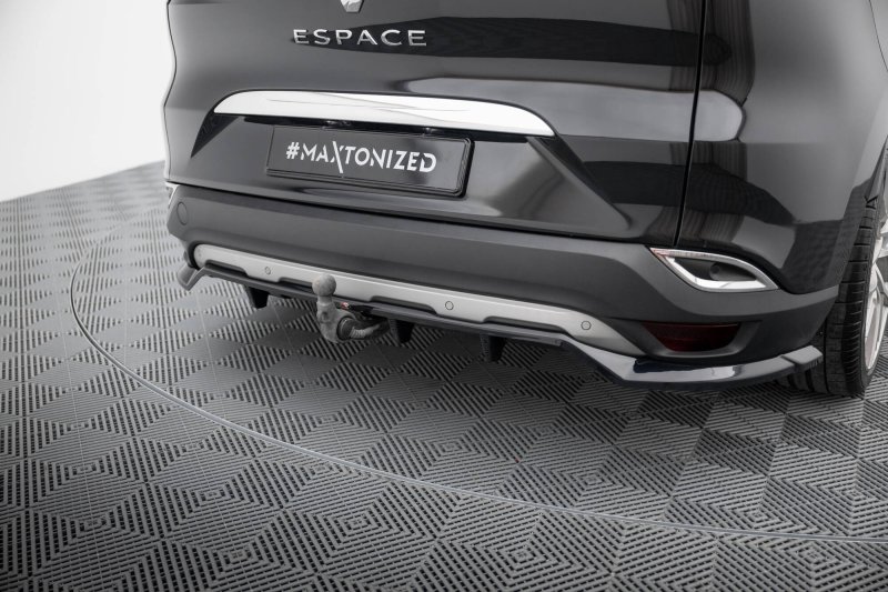 Maxton Mittlerer Cup Diffusor Heck Ansatz Renault Espace Mk5 Facelift schwarz Hochglanz RE-ES-5F-RD1G+RD2-G