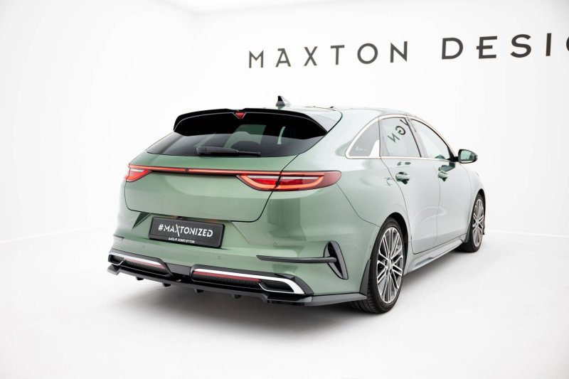 Maxton Mittlerer Cup Diffusor Heck Ansatz Kia Proceed GT-Line Mk1 Facelift schwarz Hochglanz KI-CE-3F-PRO-GTLINE-RD3G+RD4-G