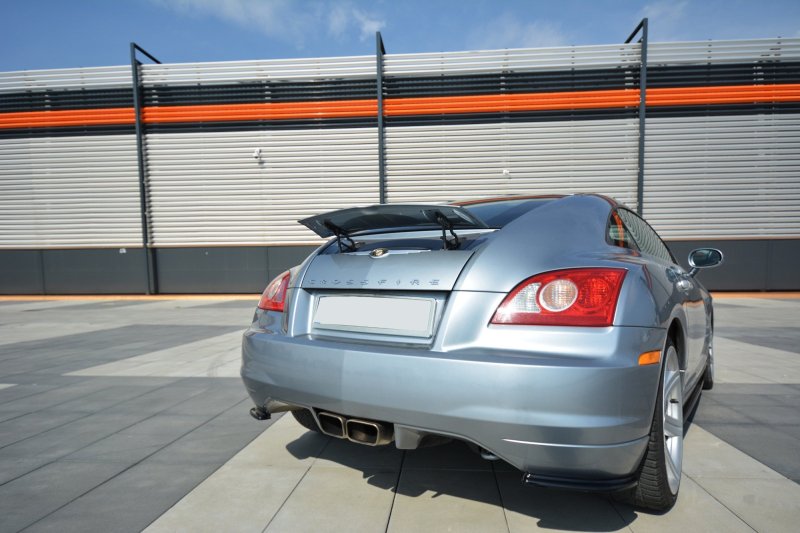 Maxton Heck Ansatz Flaps Diffusor für CHRYSLER CROSSFIRE schwarz Hochglanz CHR-CR-RSD1-G