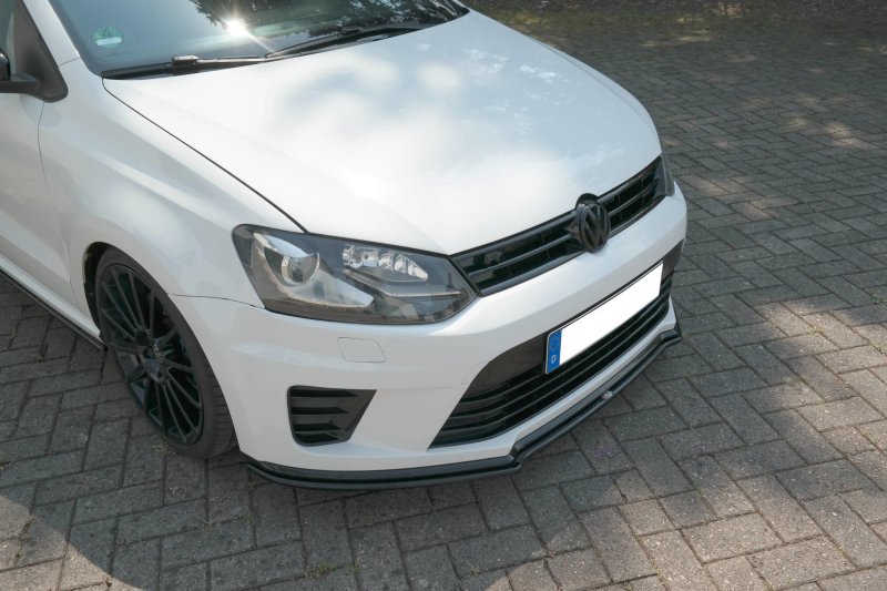 Maxton Front Ansatz für VOLKSWAGEN Polo 6R R WRC schwarz Hochglanz VW-PO-5-WRC-FD1-G