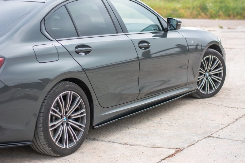 Maxton Seitenschweller Ansatz für BMW 3er G20 M Paket schwarz Hochglanz BM-3-20-MPACK-SD1-G