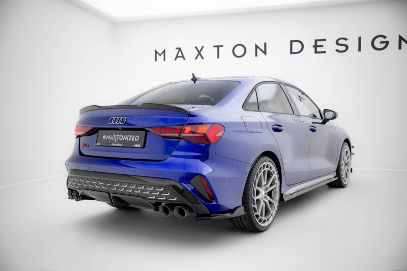 Maxton Heck Ansatz Flaps Diffusor V.2 Audi S3 Limousine 8Y Facelift schwarz Hochglanz AU-S3-8YF-S-RSD2-G