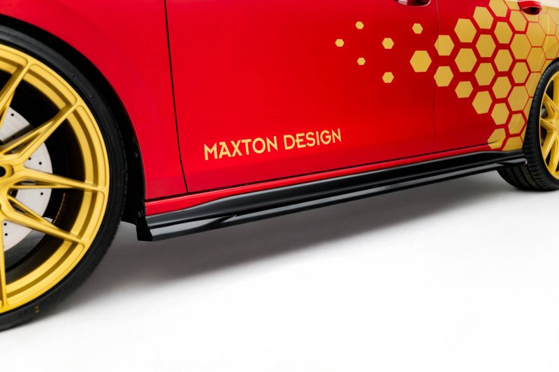 Maxton Seitenschweller Ansatz V.1 VW Golf GTI Clubsport Mk8 Facelift schwarz Hochglanz VW-GO-8F-GTI-CS-SD1-G