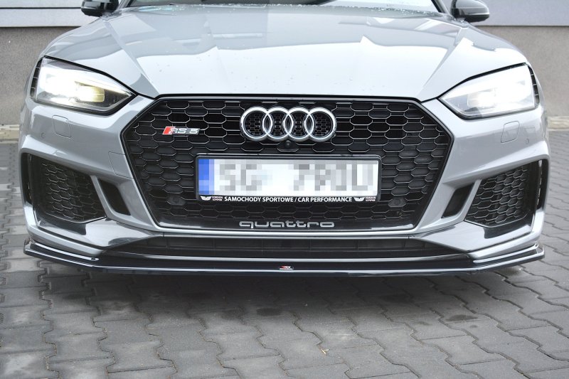 Maxton Front Ansatz V.2 für Audi RS5 F5 Coupe / Sportback schwarz Hochglanz AU-RS5-2-FD2-G