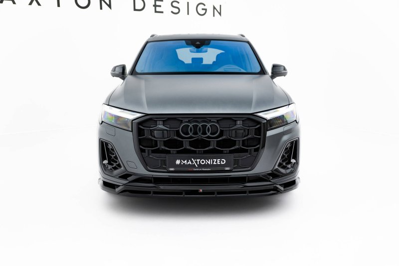 Maxton Front Ansatz Audi Q7 S-Line Mk2 Facelift 2 schwarz Hochglanz AU-Q7-2F2-SLINE-FD1G+FD1R-G